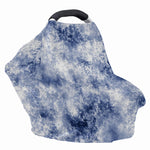 White And Blue Acid Wash Tie Dye Print Baby Seat Cover