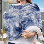 White And Blue Acid Wash Tie Dye Print Baby Seat Cover