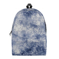 White And Blue Acid Wash Tie Dye Print School Backpack