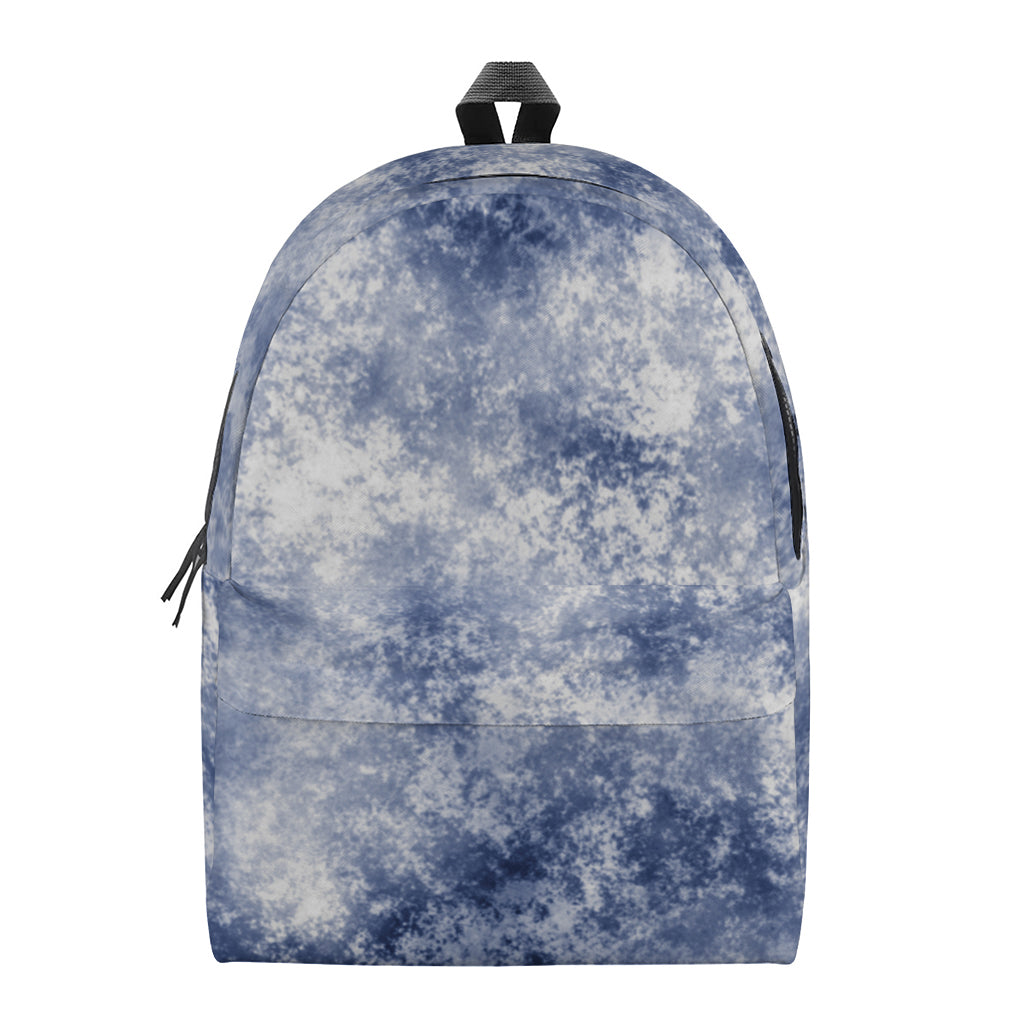 White And Blue Acid Wash Tie Dye Print Backpack