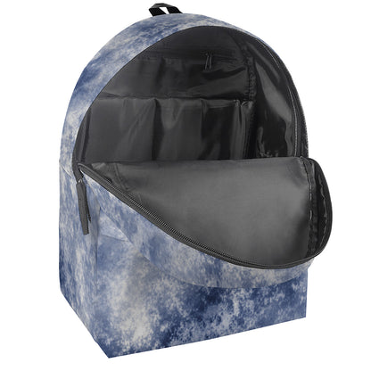 White And Blue Acid Wash Tie Dye Print Backpack