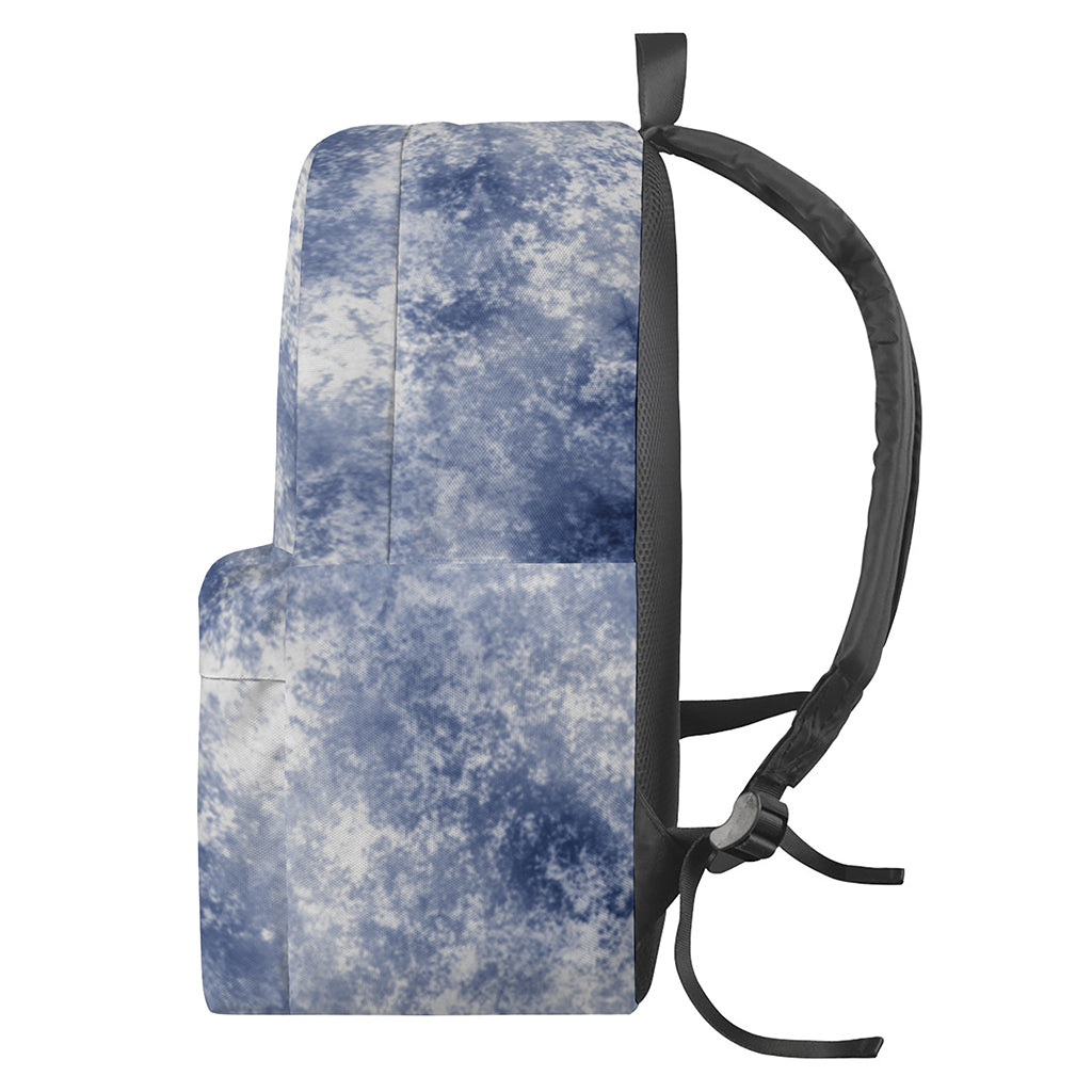 White And Blue Acid Wash Tie Dye Print Backpack