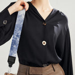 White And Blue Acid Wash Tie Dye Print Bag Strap