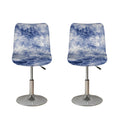 White And Blue Acid Wash Tie Dye Print Bar Stool Covers