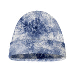 White And Blue Acid Wash Tie Dye Print Beanie