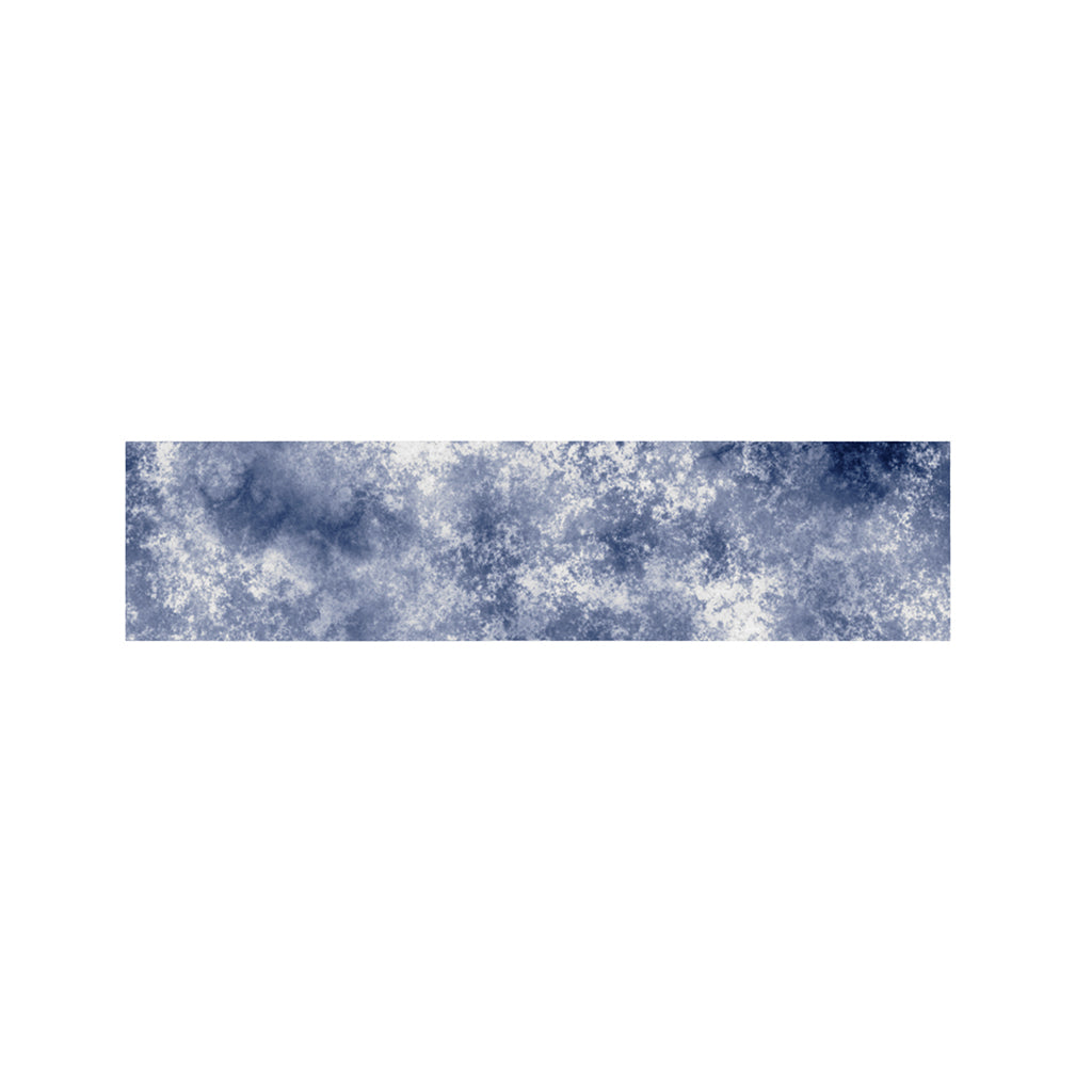 White And Blue Acid Wash Tie Dye Print Bed Runner