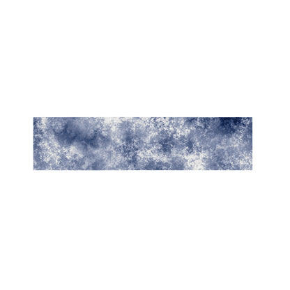White And Blue Acid Wash Tie Dye Print Bed Runner