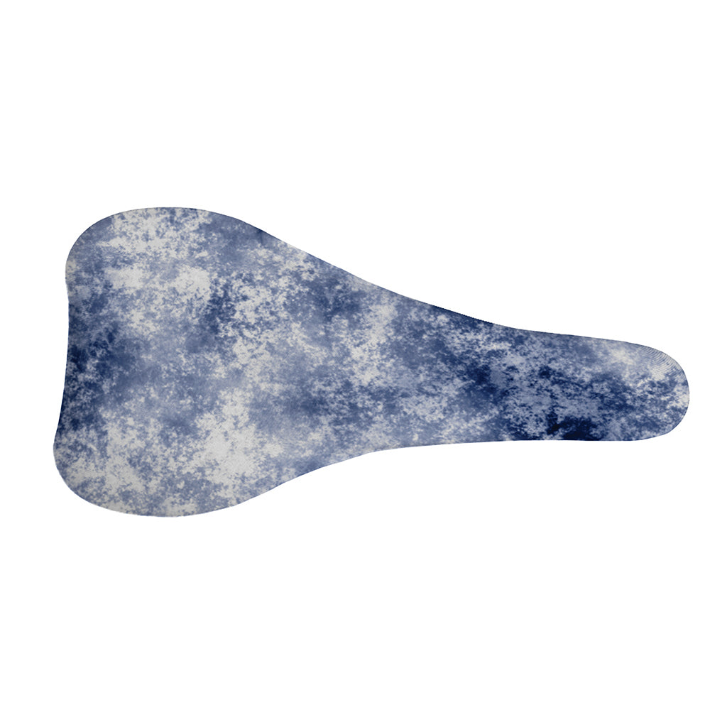 White And Blue Acid Wash Tie Dye Print Bicycle Seat Cover