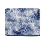 White And Blue Acid Wash Tie Dye Print Bifold Wallet