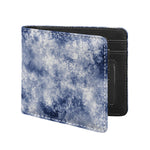 White And Blue Acid Wash Tie Dye Print Bifold Wallet