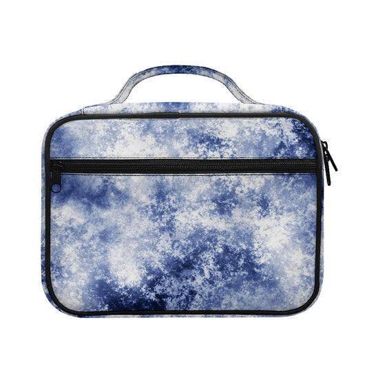 White And Blue Acid Wash Tie Dye Print Briefcase Bible Bag
