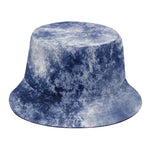 White And Blue Acid Wash Tie Dye Print Bucket Hat