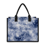 White And Blue Acid Wash Tie Dye Print Canvas Tote Bag