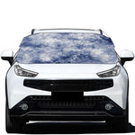 White And Blue Acid Wash Tie Dye Print Car Windshield Snow Cover