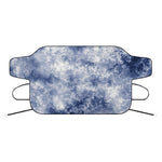 White And Blue Acid Wash Tie Dye Print Car Windshield Snow Cover