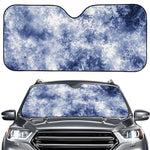 White And Blue Acid Wash Tie Dye Print Car Windshield Sun Shade