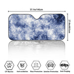 White And Blue Acid Wash Tie Dye Print Car Windshield Sun Shade