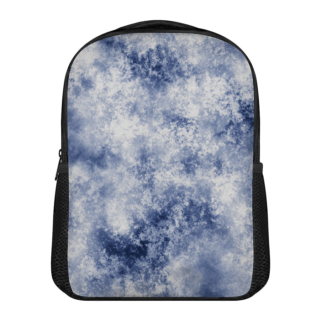 White And Blue Acid Wash Tie Dye Print Casual Backpack