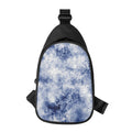 White And Blue Acid Wash Tie Dye Print Sling Bag