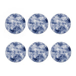White And Blue Acid Wash Tie Dye Print Coaster Set