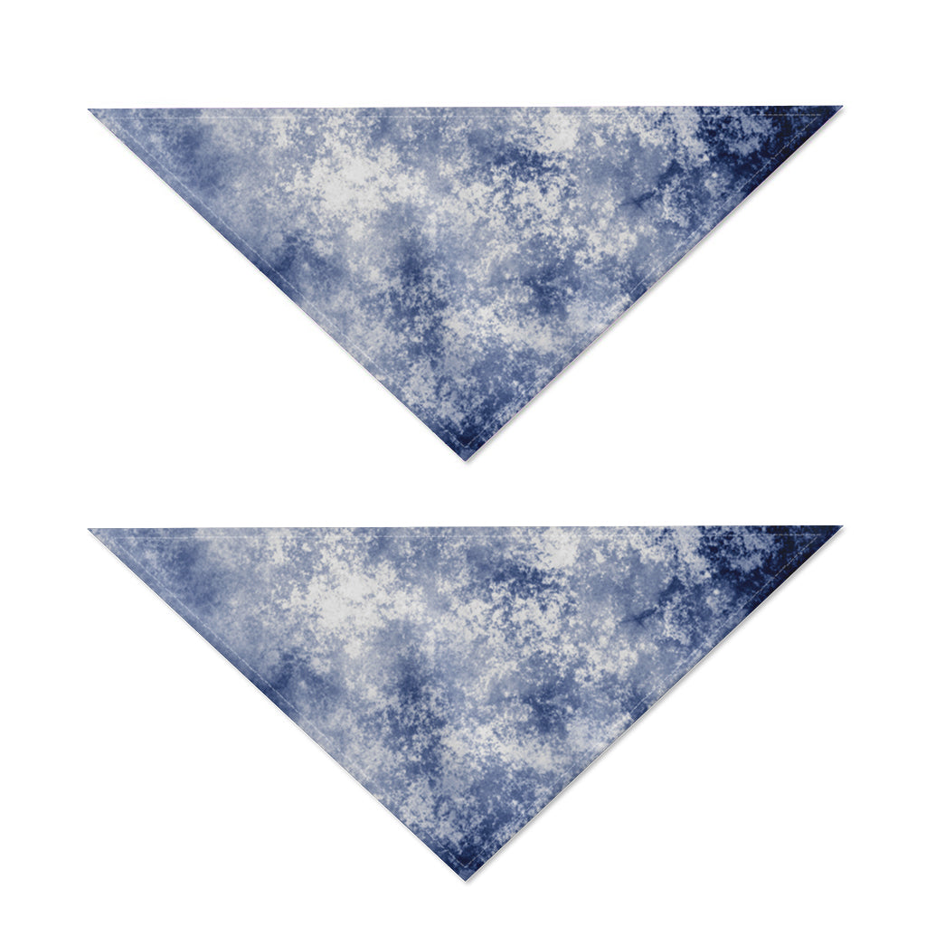 White And Blue Acid Wash Tie Dye Print Dog Bandana