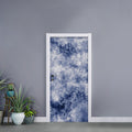 White And Blue Acid Wash Tie Dye Print Door Sticker