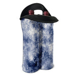 White And Blue Acid Wash Tie Dye Print Double Neoprene Wine Tote