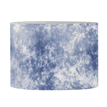 White And Blue Acid Wash Tie Dye Print Drum Lamp Shade