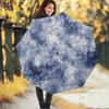 White And Blue Acid Wash Tie Dye Print Foldable Umbrella