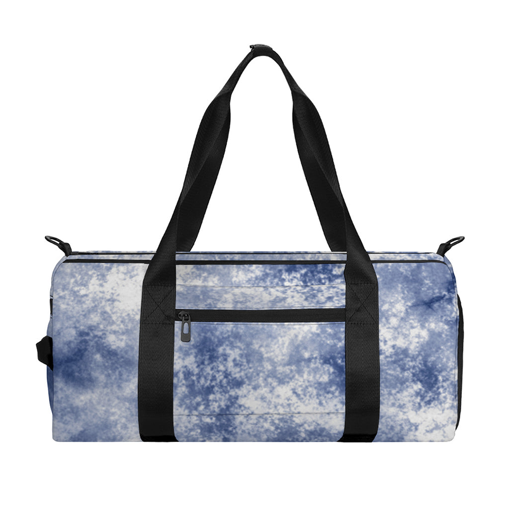 White And Blue Acid Wash Tie Dye Print Gym Bag