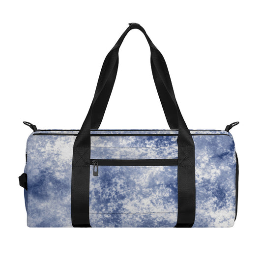 White And Blue Acid Wash Tie Dye Print Gym Bag