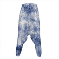 White And Blue Acid Wash Tie Dye Print Hammer Pants