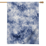 White And Blue Acid Wash Tie Dye Print House Flag