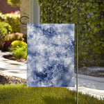 White And Blue Acid Wash Tie Dye Print House Flag