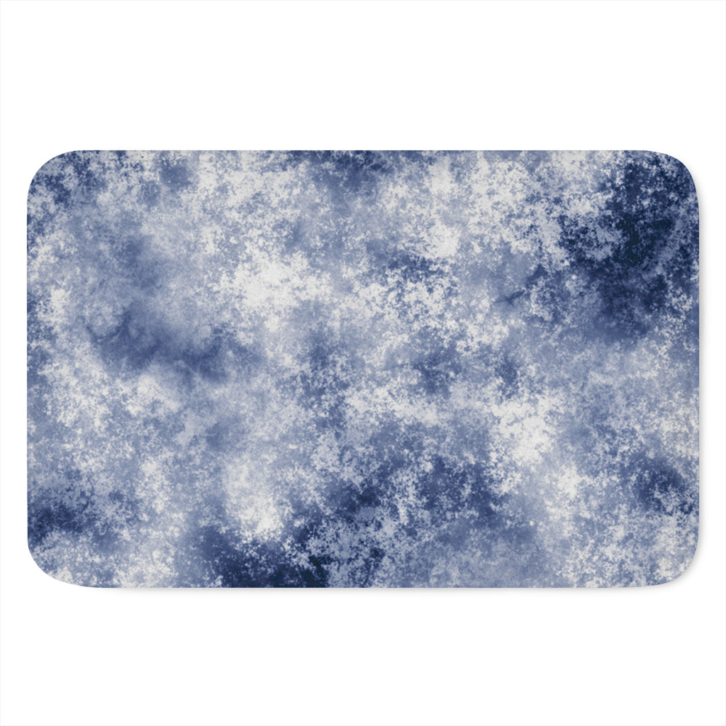 White And Blue Acid Wash Tie Dye Print Indoor Door Mat