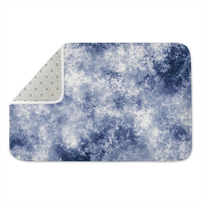 White And Blue Acid Wash Tie Dye Print Indoor Door Mat
