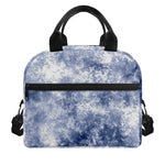 White And Blue Acid Wash Tie Dye Print Insulated Lunch Bag