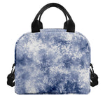 White And Blue Acid Wash Tie Dye Print Insulated Lunch Bag
