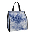 White And Blue Acid Wash Tie Dye Print Insulated Lunch Tote