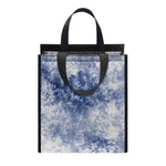White And Blue Acid Wash Tie Dye Print Insulated Lunch Tote
