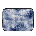 White And Blue Acid Wash Tie Dye Print Laptop Sleeve
