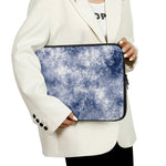 White And Blue Acid Wash Tie Dye Print Laptop Sleeve