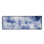 White And Blue Acid Wash Tie Dye Print Long Kitchen Mat