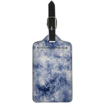 White And Blue Acid Wash Tie Dye Print Luggage Tag