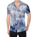 White And Blue Acid Wash Tie Dye Print Men's Shirt