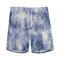 White And Blue Acid Wash Tie Dye Print Men's Athletic Shorts