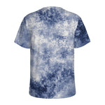 White And Blue Acid Wash Tie Dye Print Men's Sports T-Shirt