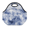 White And Blue Acid Wash Tie Dye Print Neoprene Lunch Bag