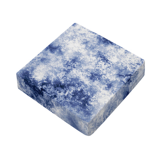 White And Blue Acid Wash Tie Dye Print Outdoor Seat Cushion Cover