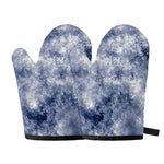 White And Blue Acid Wash Tie Dye Print Oven Mitts